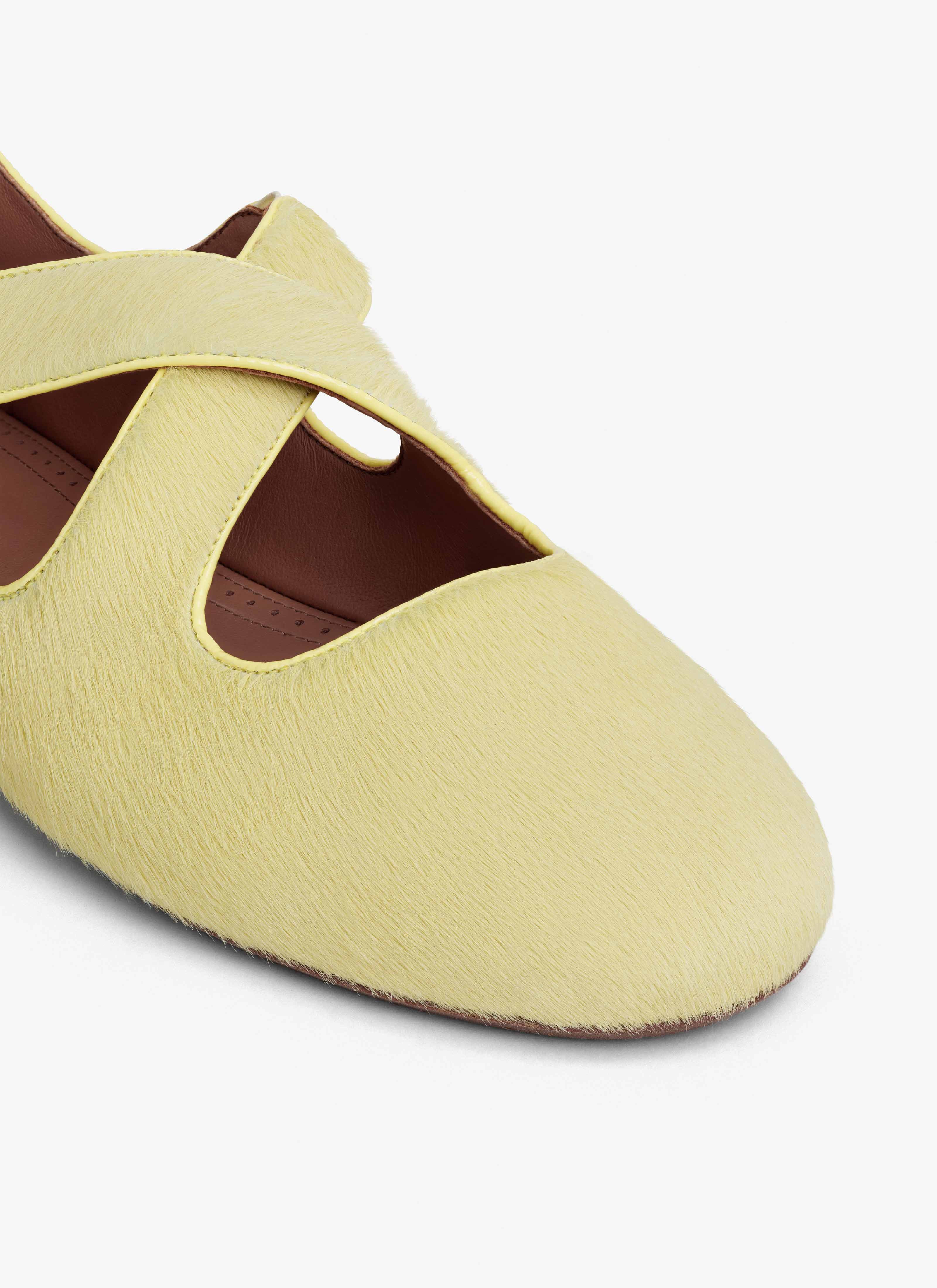 CRISS CROSS BALLET FLATS IN HAIRCALF - 4