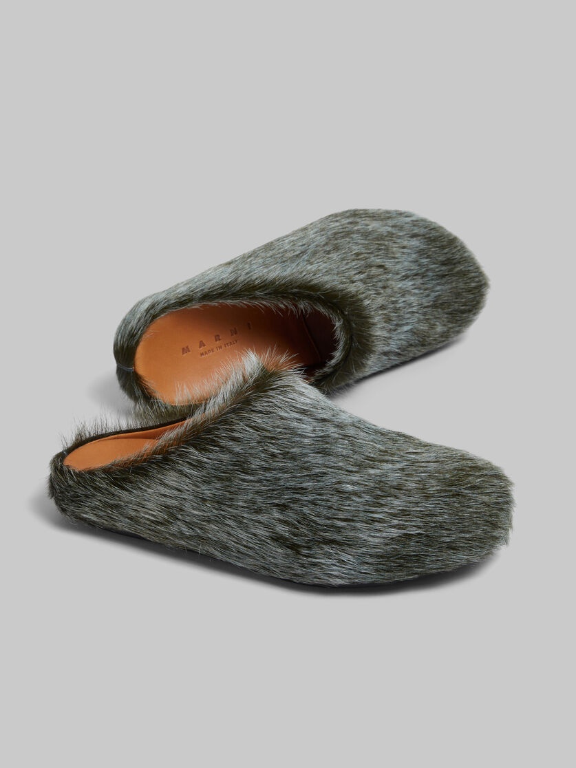 BLUE-GREY LONG HAIR CALFSKIN FUSSBETT SABOT - 5