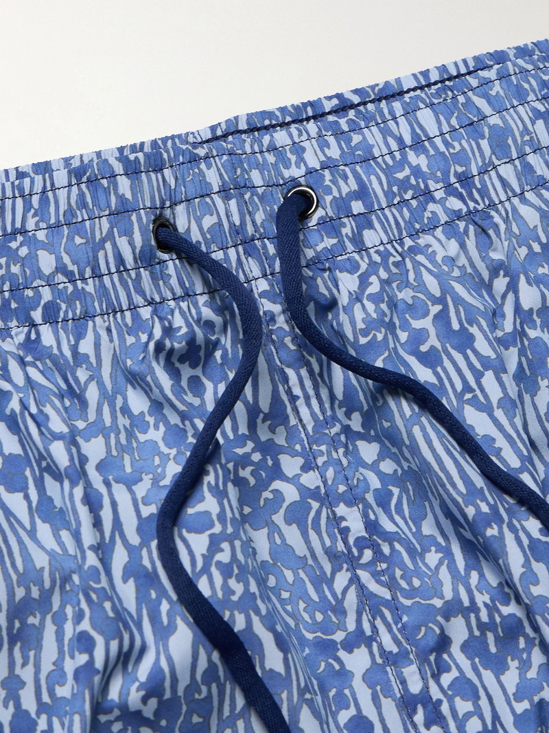 Straight-Leg Mid-Length Printed Swim Shorts Blue 4