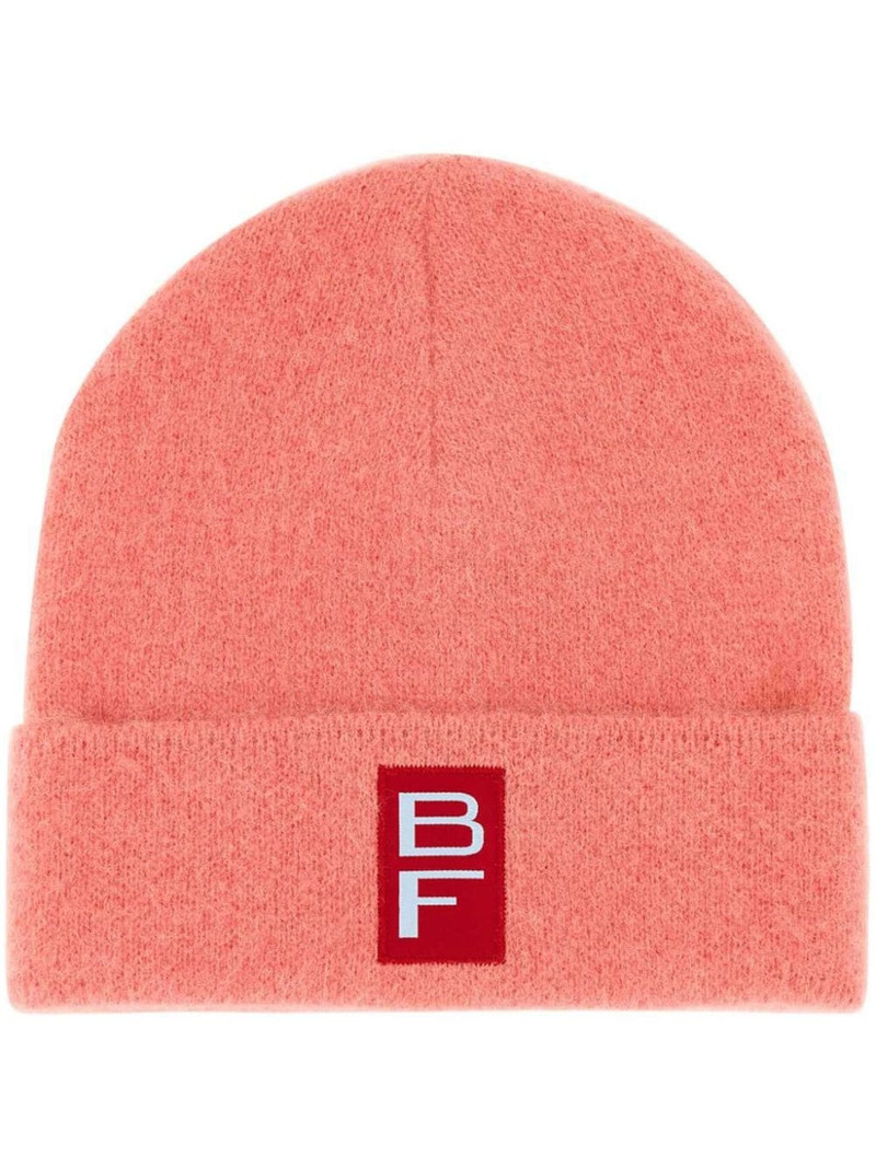 logo-patch knit beanie 1