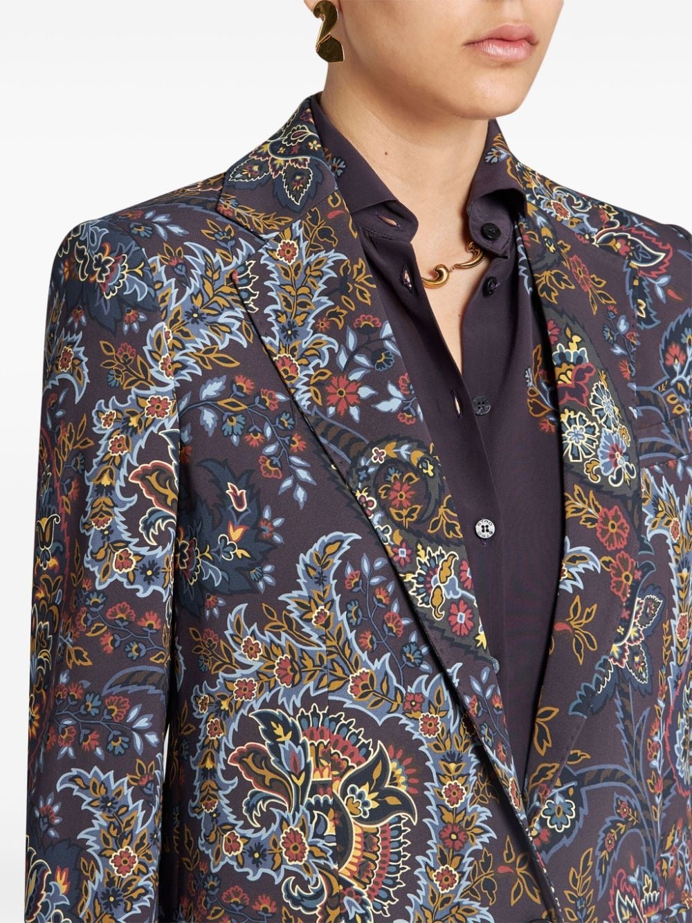 paisley-print single-breasted blazer - 5