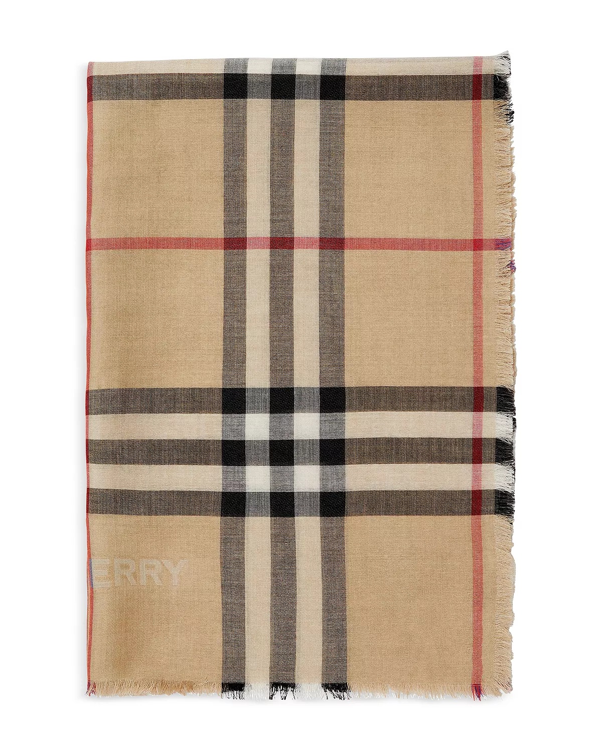 Reversible Check Wool Silk Scarf - 5