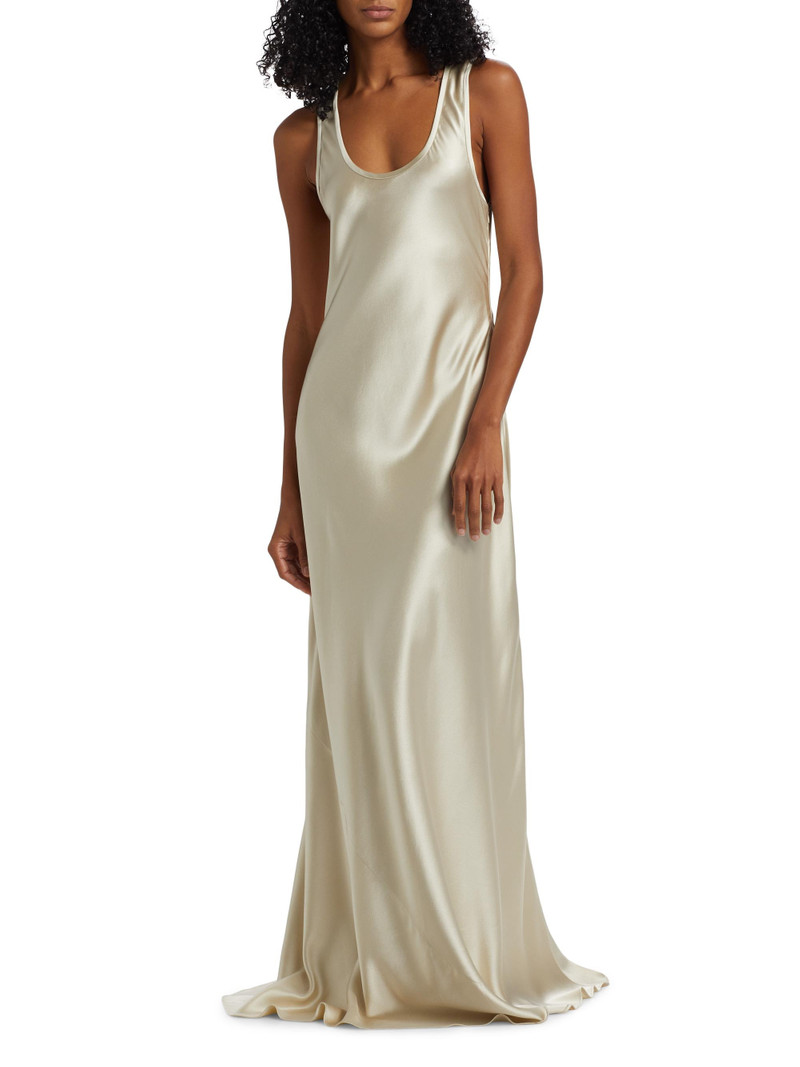 Women's Margot Silk Bias Cut Maxi Dress - Oyster 3