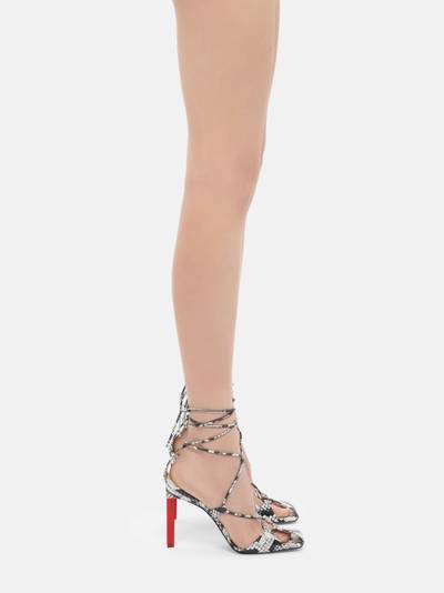 THE ATTICO 'ADELE' WHITE AND RED LACE-UP SANDAL outlook