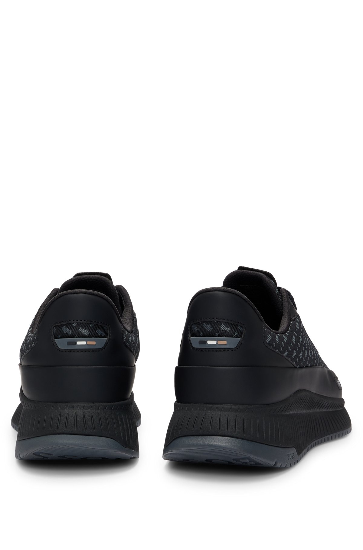 MONOGRAM-JACQUARD TRAINERS WITH RUBBERIZED FAUX LEATHER - 5