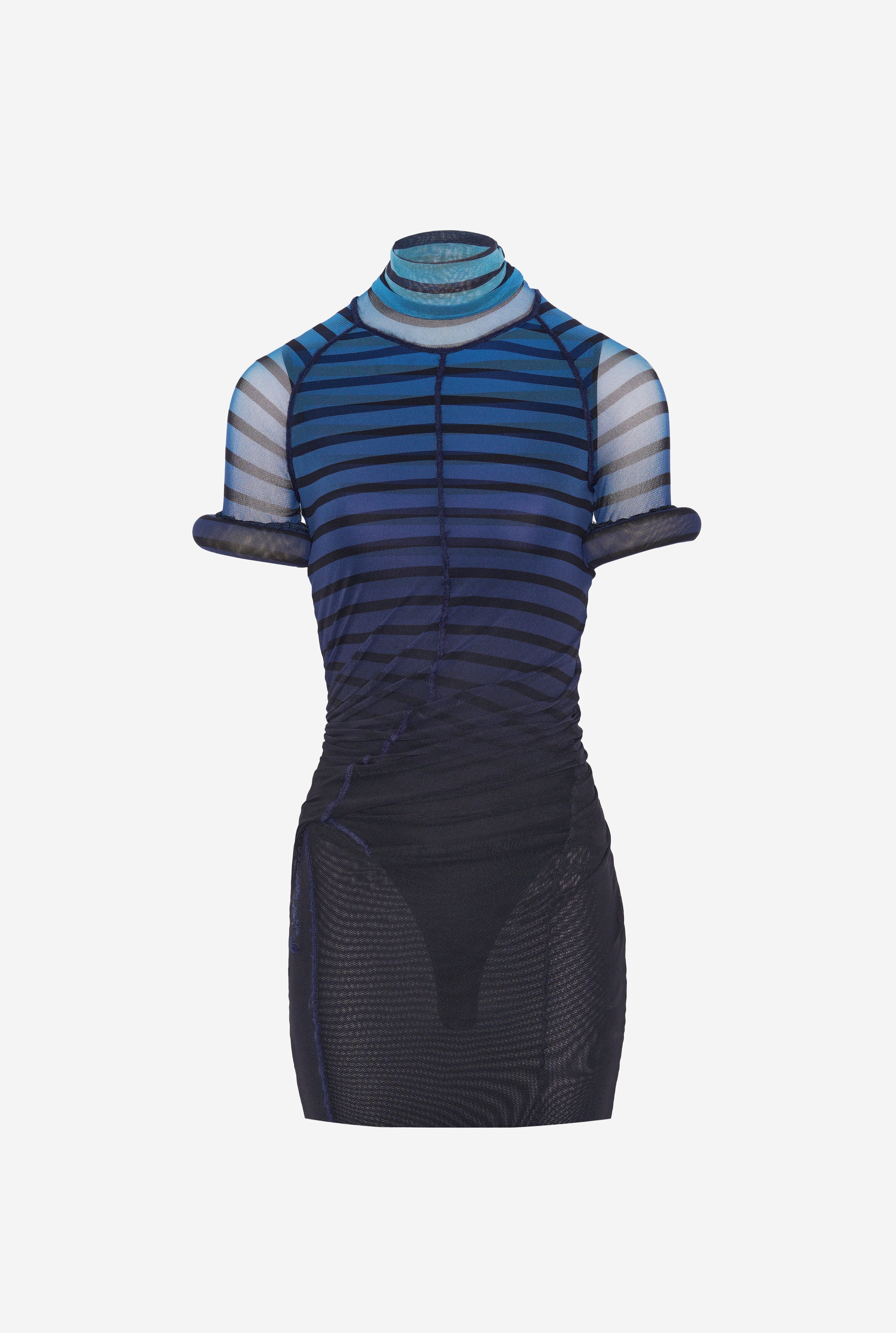 THE SHORT 3D STRIPED DRESS - 6