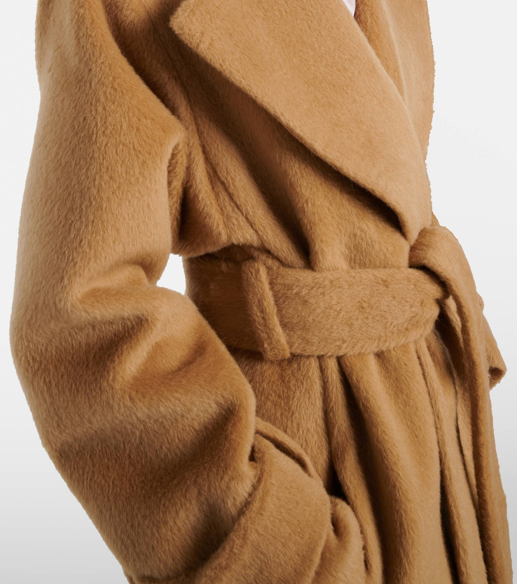 Belted alpaca and wool wrap coat - 5