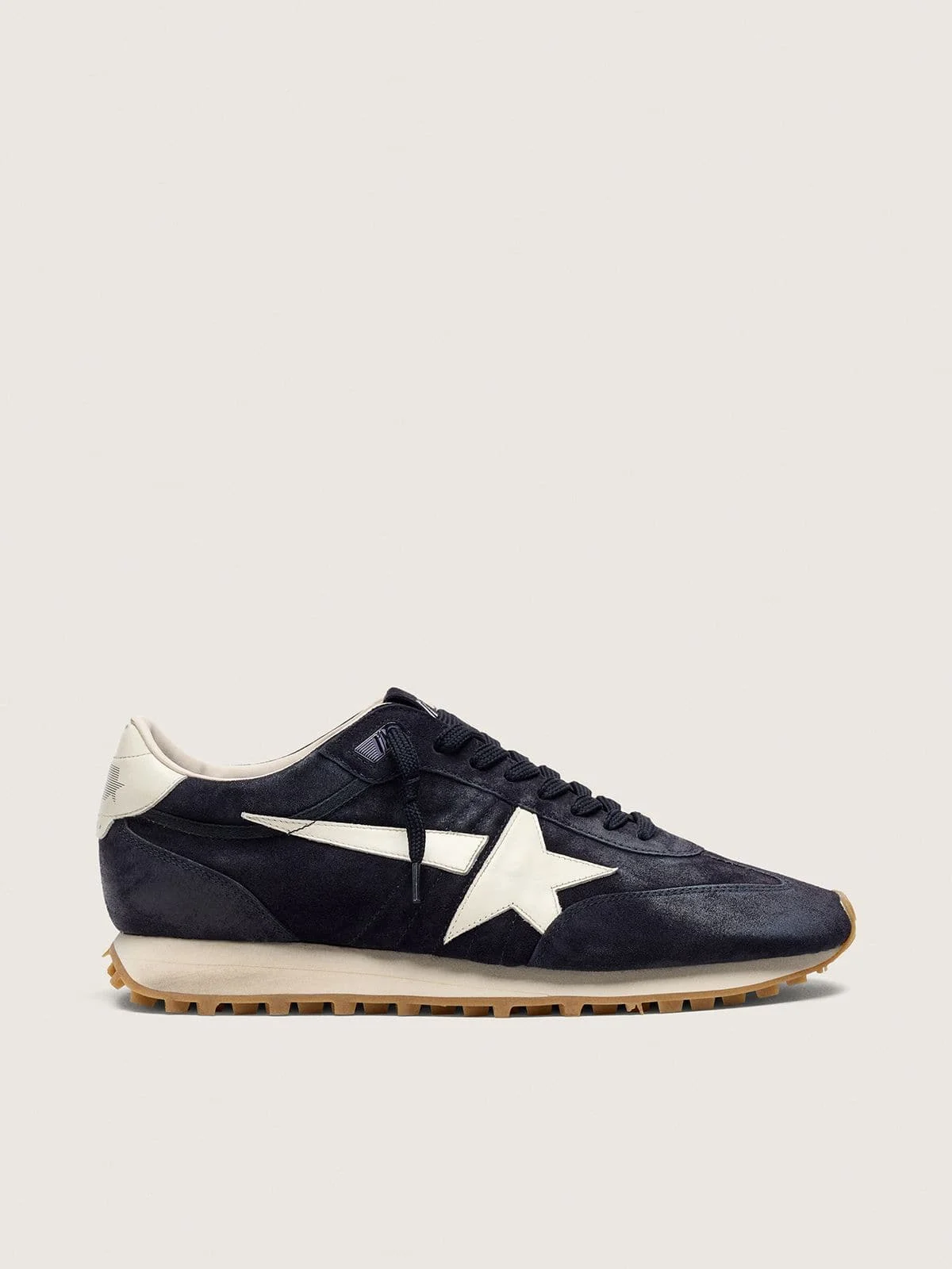 Women’s Marathon in black suede with leather star and heel tab - 1