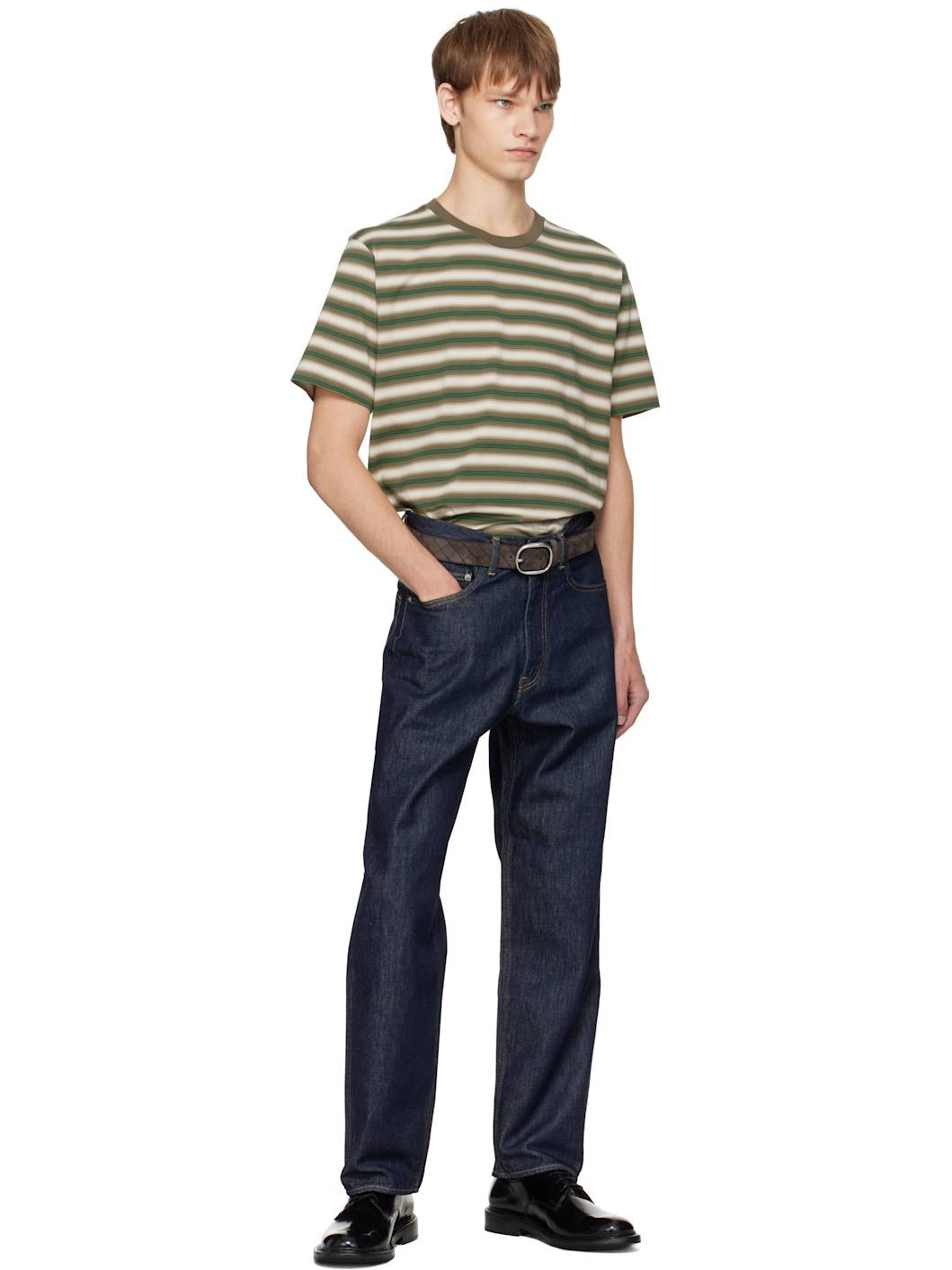 Indigo Hard Twist Denim Wide Jeans - 5