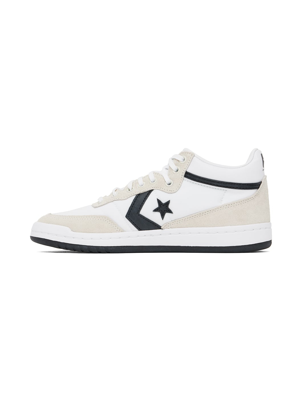 White & Gray CONS Fastbreak Pro Mid Top Sneakers - 3