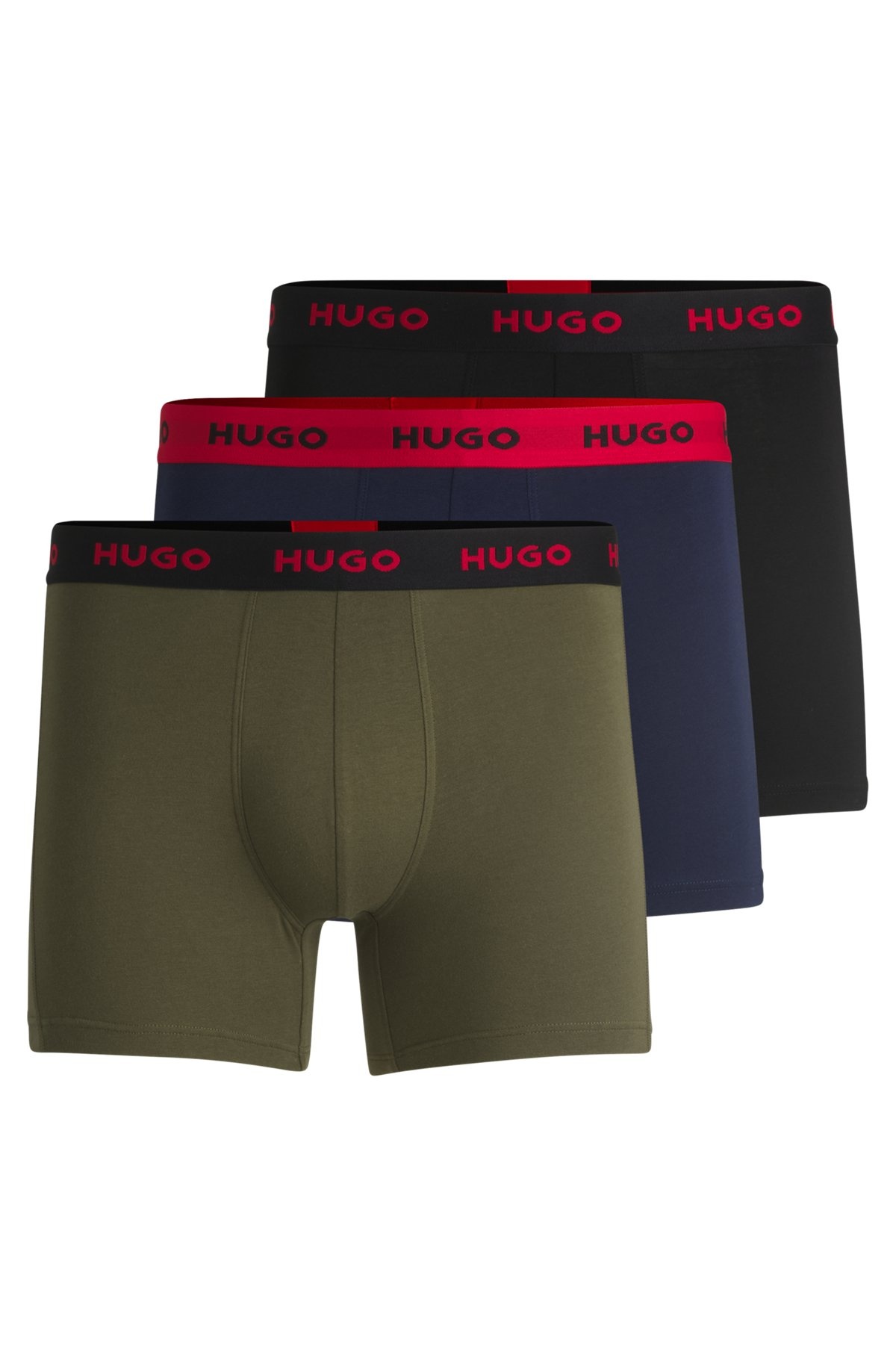 THREE-PACK OF STRETCH-COTTON BOXER BRIEFS WITH LOGOS - 1