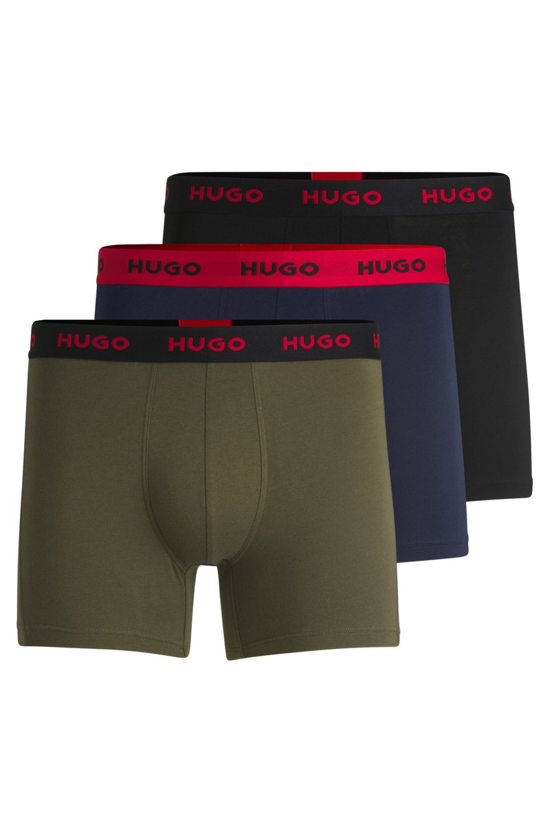THREE-PACK OF STRETCH-COTTON BOXER BRIEFS WITH LOGOS 1