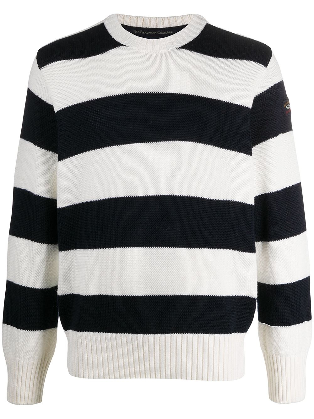 striped-print crew neck jumper - 1