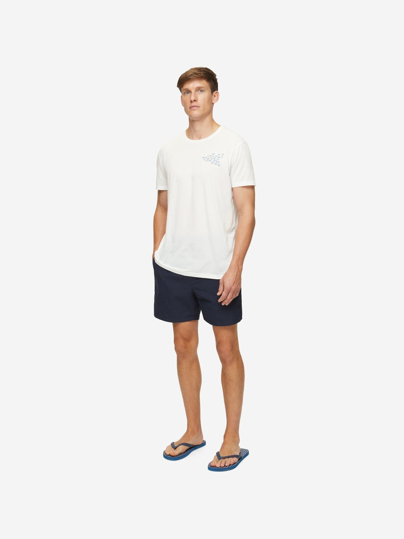 Derek Rose Men's T-Shirt Ripley 14 Pima Cotton Blue outlook