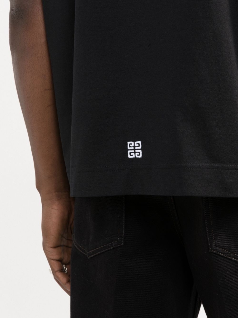 logo-embroidered cotton T-shirt - 5