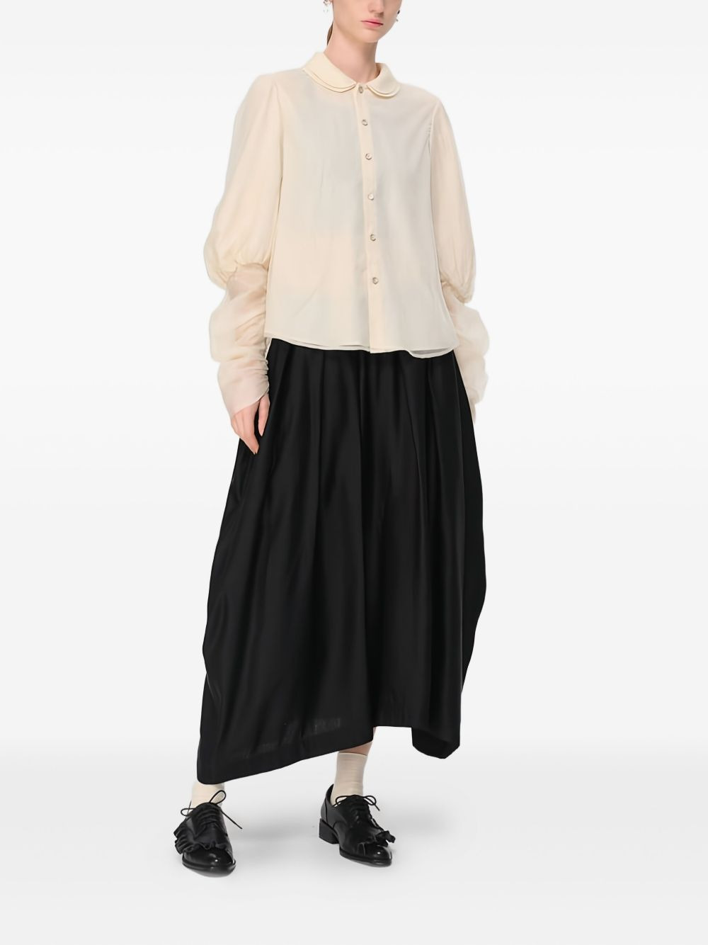 pleated panelled skirt - 2