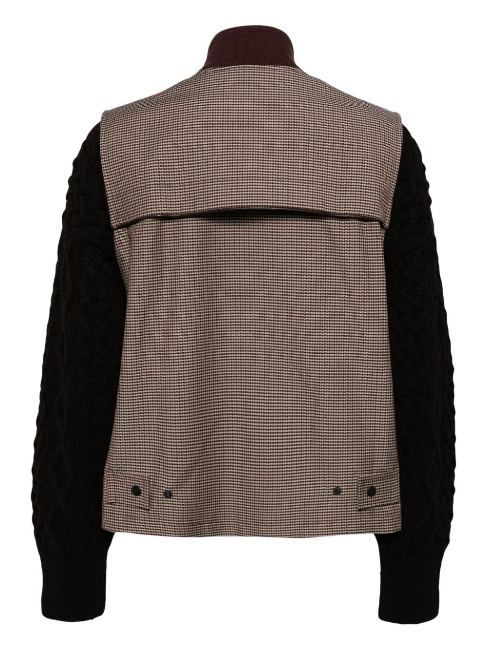 houndstooth cable-knitted jacket - 2