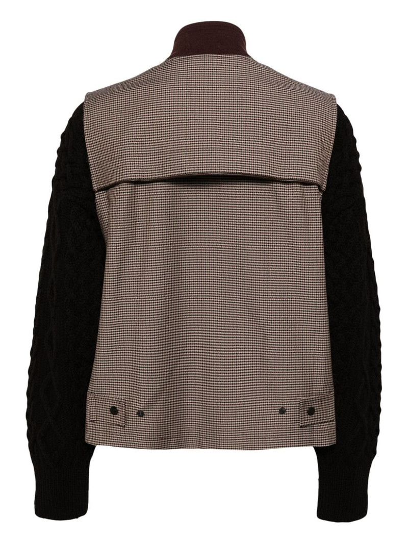 Kolor houndstooth cable-knitted jacket outlook