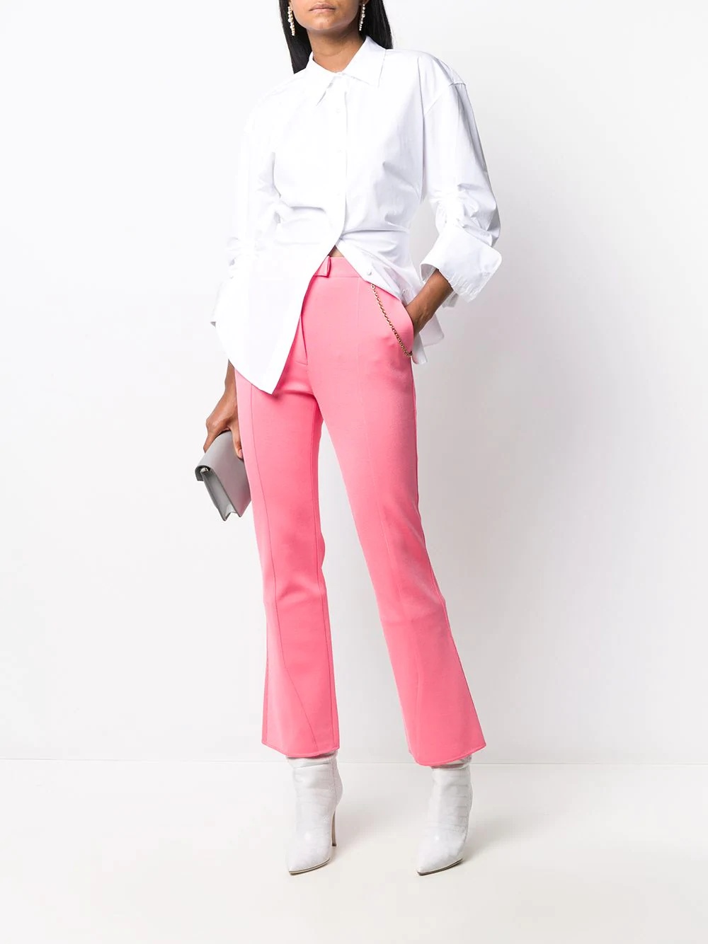 flared cropped trousers - 4