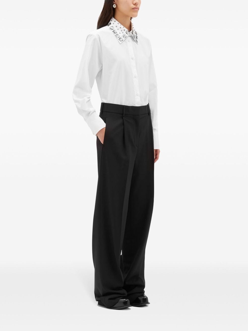 studded-collar buttoned shirt - 3
