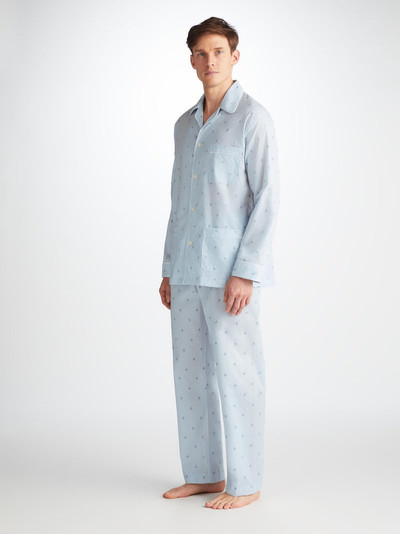 Derek Rose Men's Classic Fit Pyjamas Nelson 100 Cotton Batiste Blue outlook