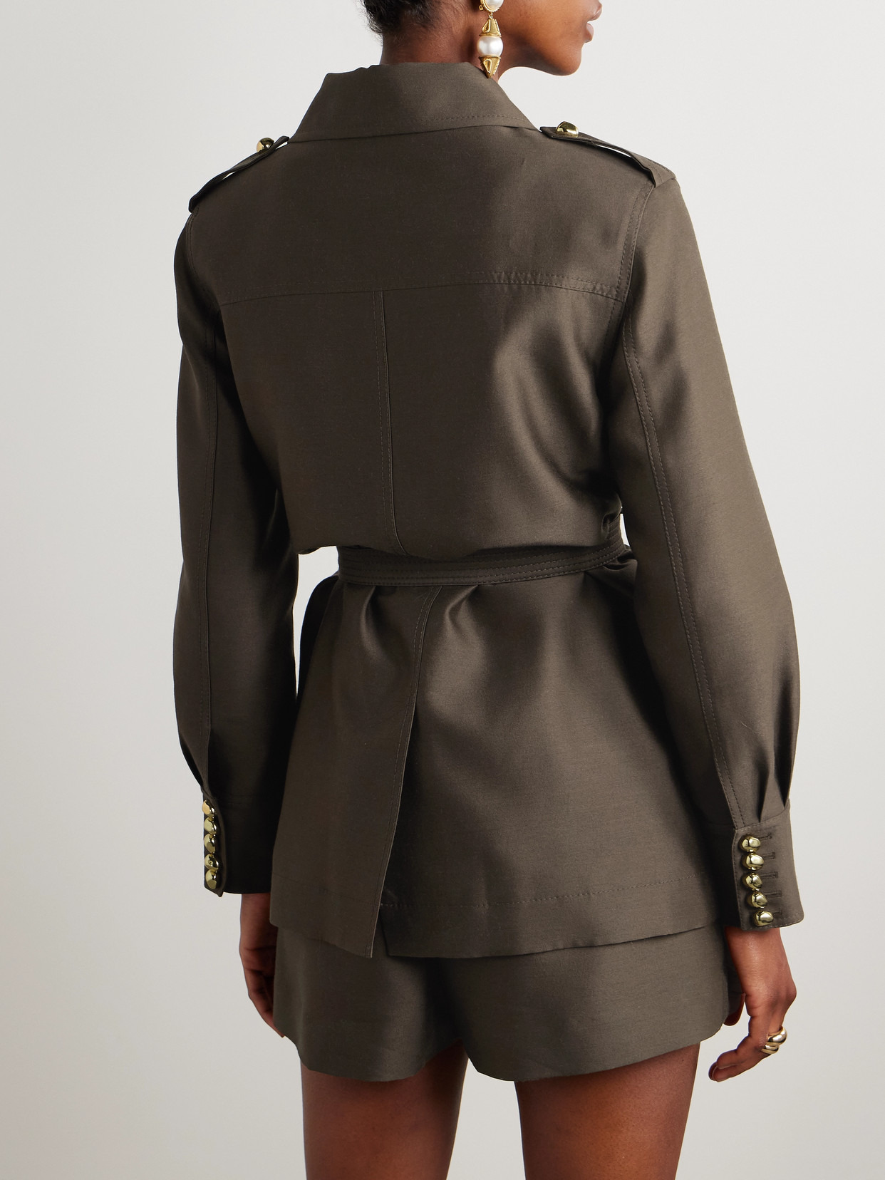 Illuminate Belted Wool And Silk-blend Jacket - 3
