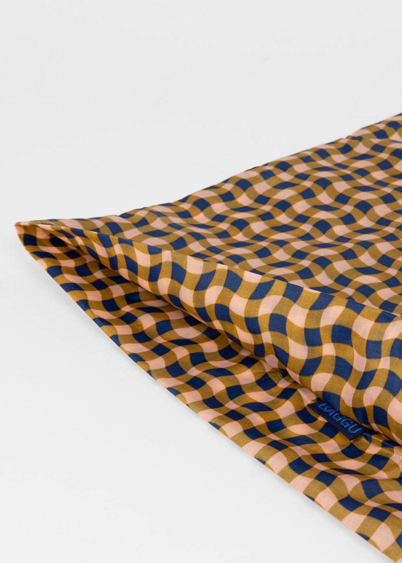 BAGGU Peach Wavy Gingham Standard Reusable Bag 3