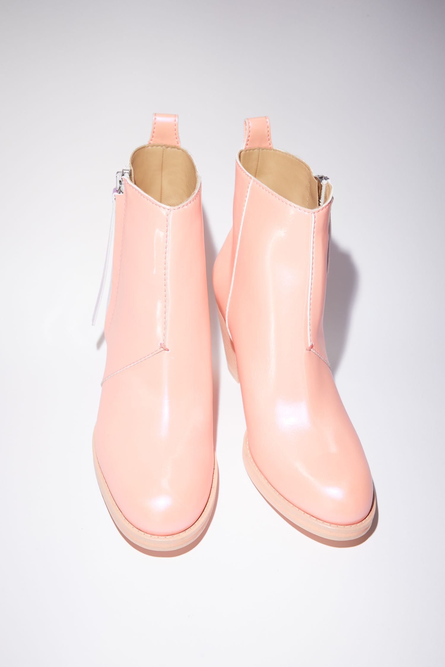 Faux leather boots - Salmon pink - 2