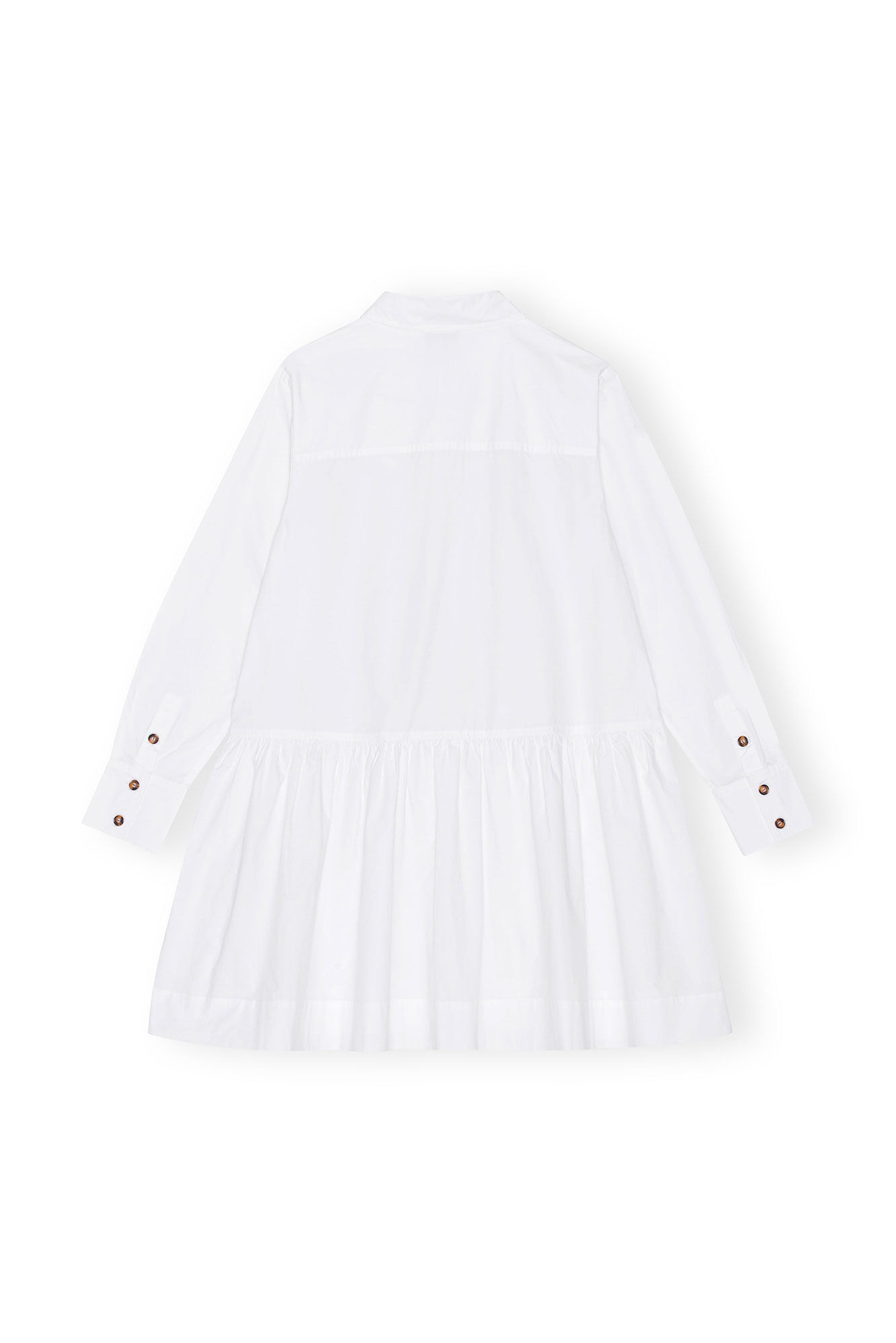 WHITE COTTON POPLIN MINI SHIRT DRESS - 2