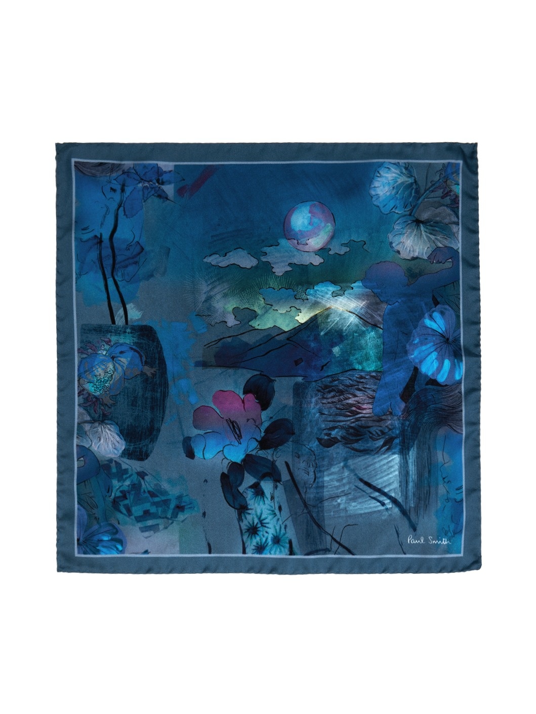 Blue Narcissus Pocket Square - 1