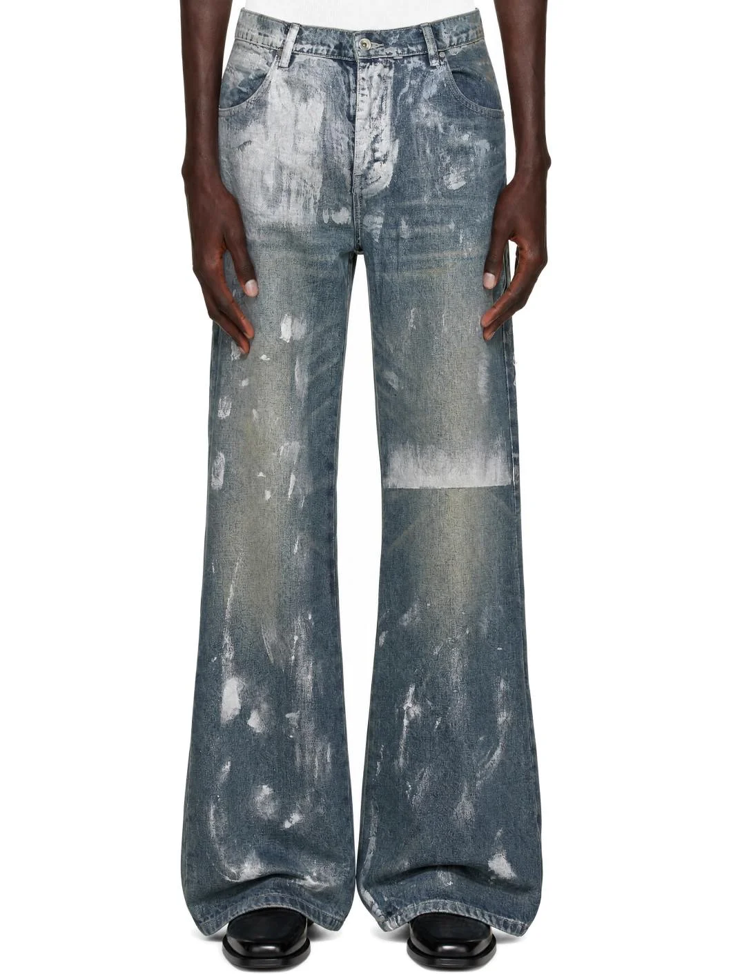 Blue Demi Flare Fit Luster Patches Jeans - 1
