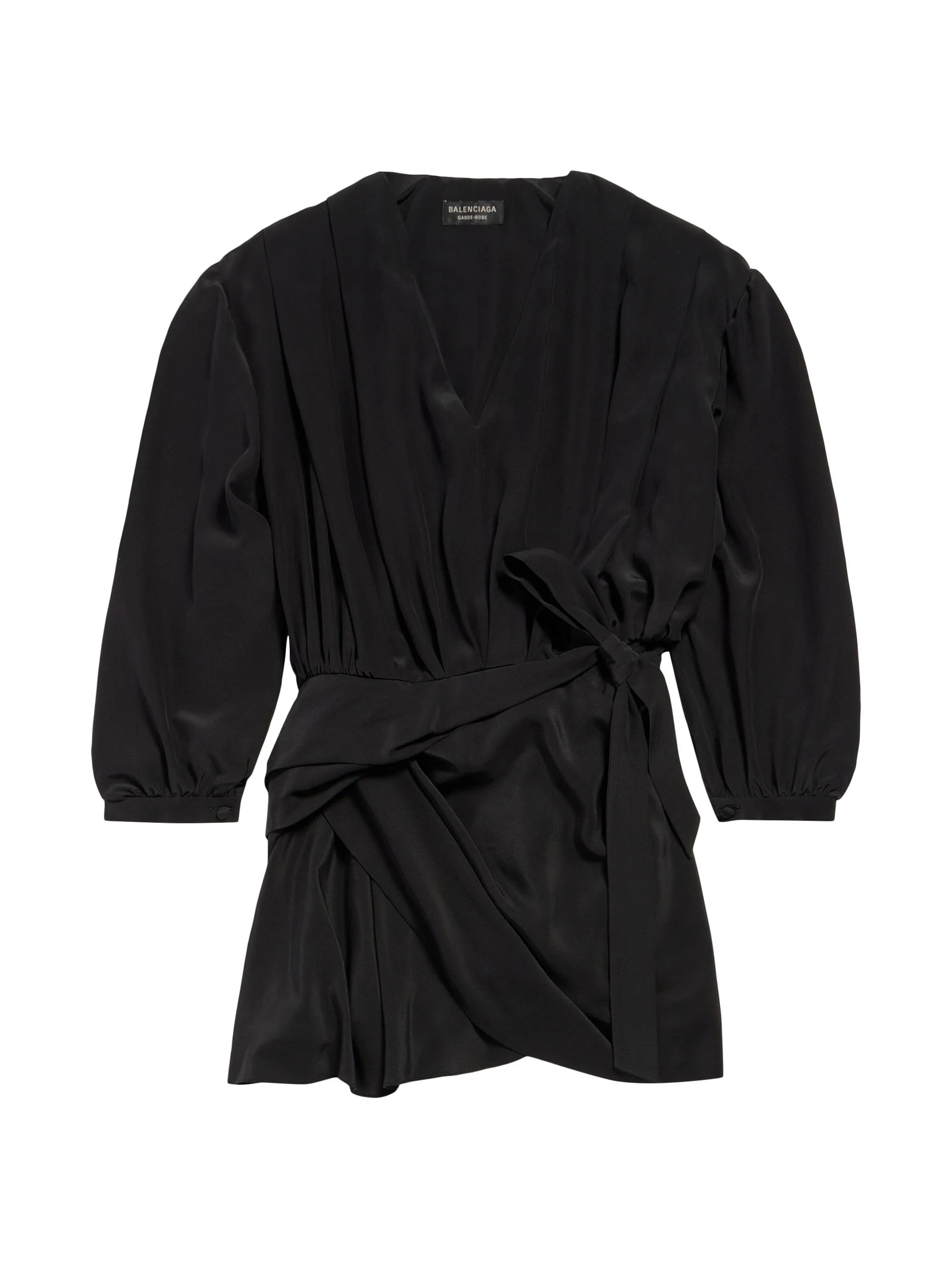 Women's V-Neck Mini Dress - Black - 1