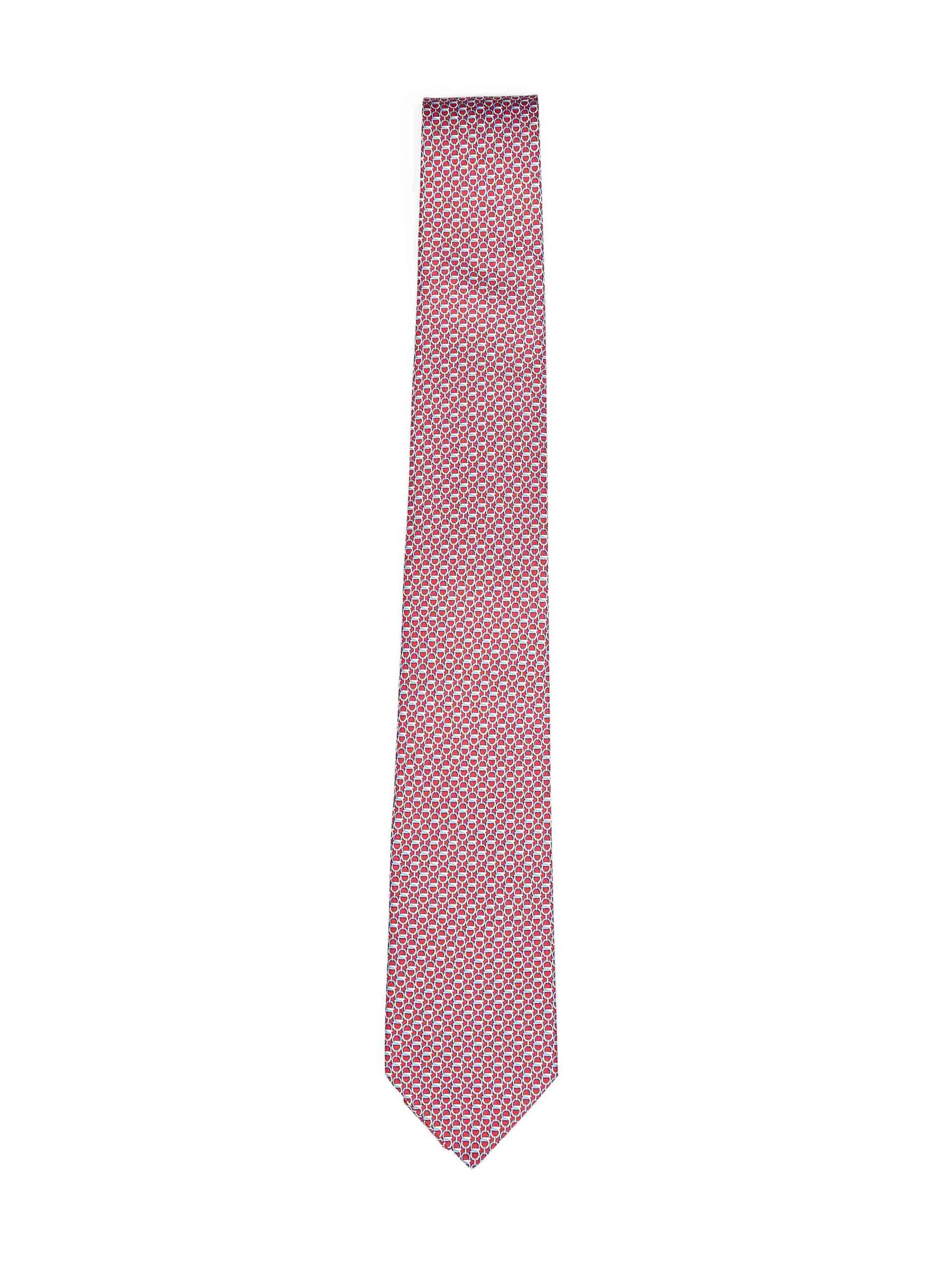 Red Gancini silk twill tie - 1