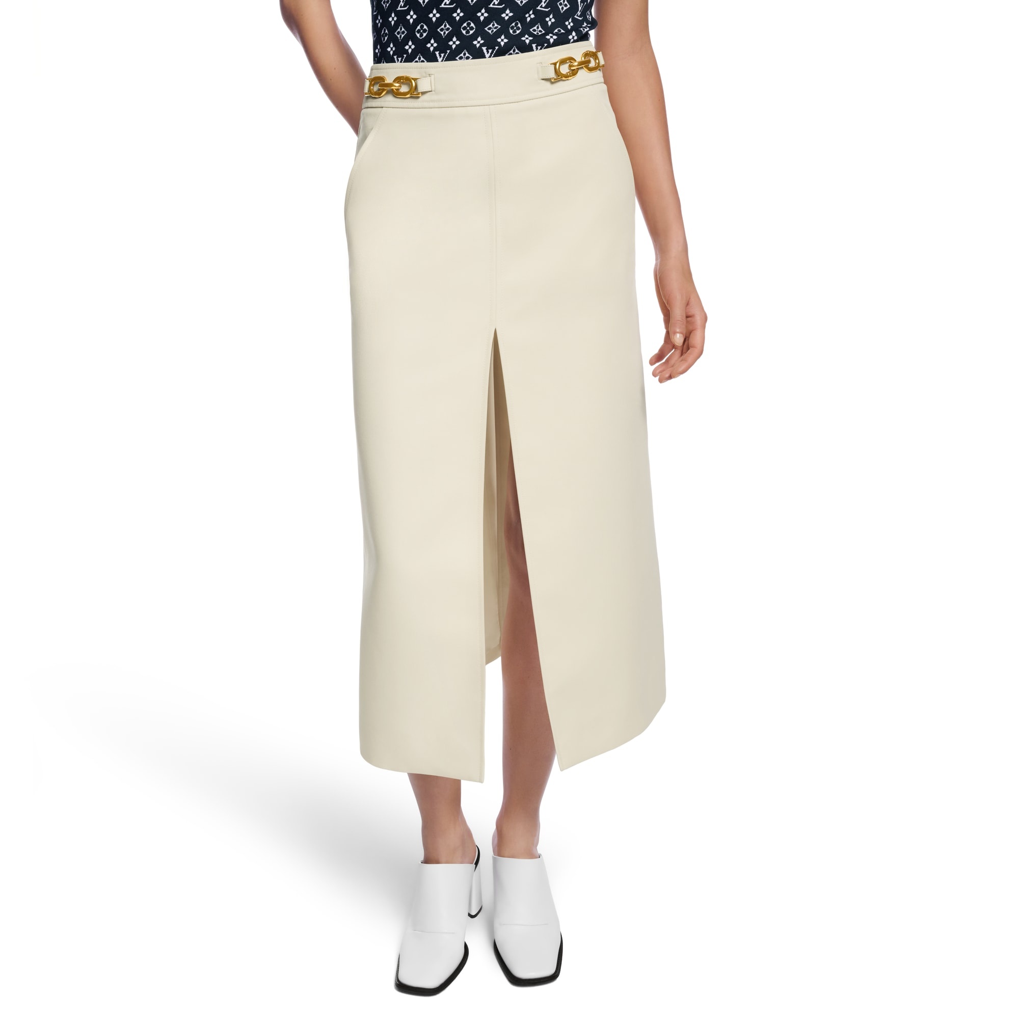 Chain Detail A-Line Skirt - 2