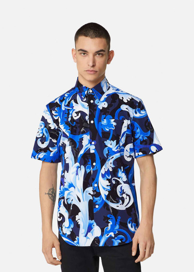 VERSACE Baroccoflage Print Cotton Poplin Shirt outlook