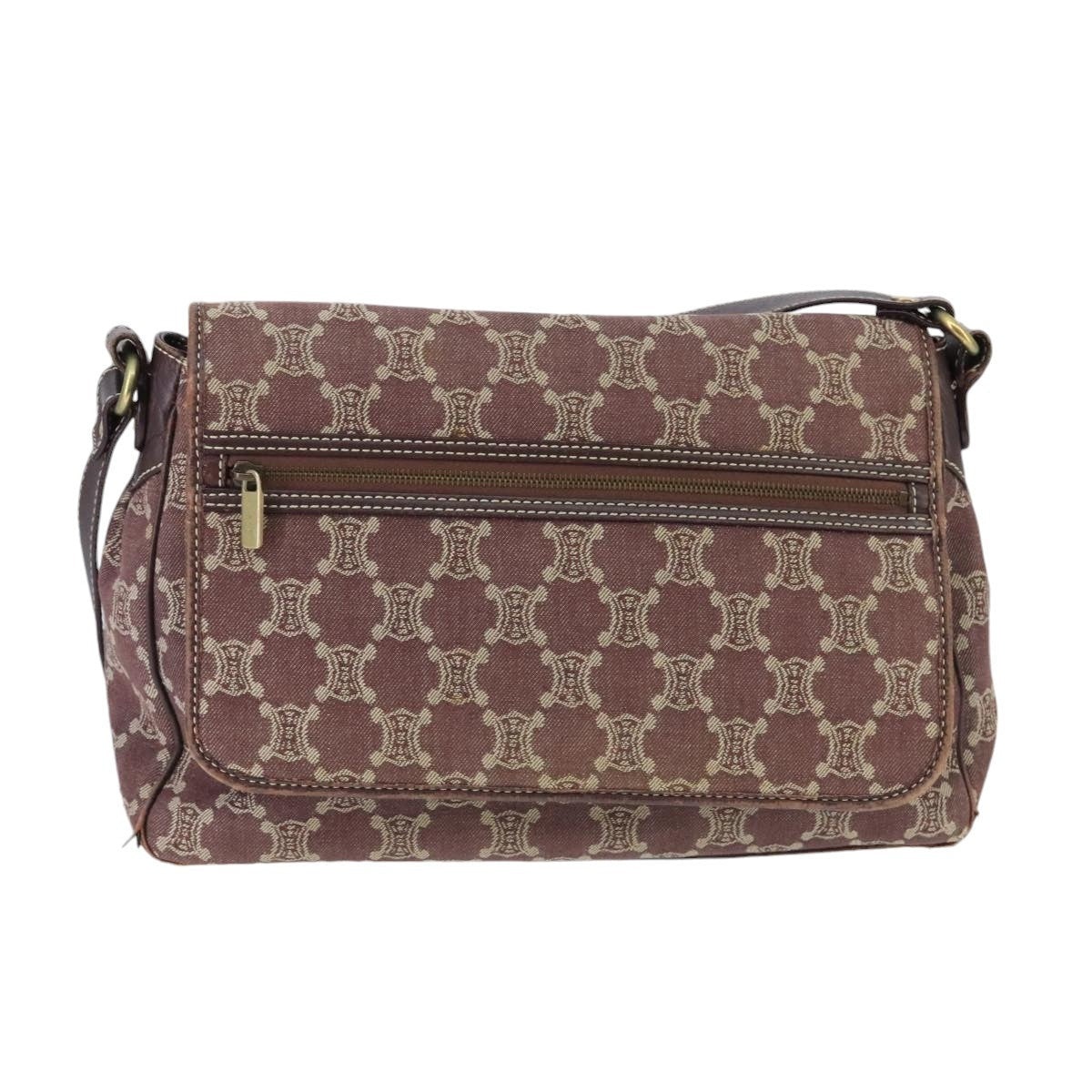 CELINE Paris Macadam Canvas Shoulder Bag Bordeaux - 13