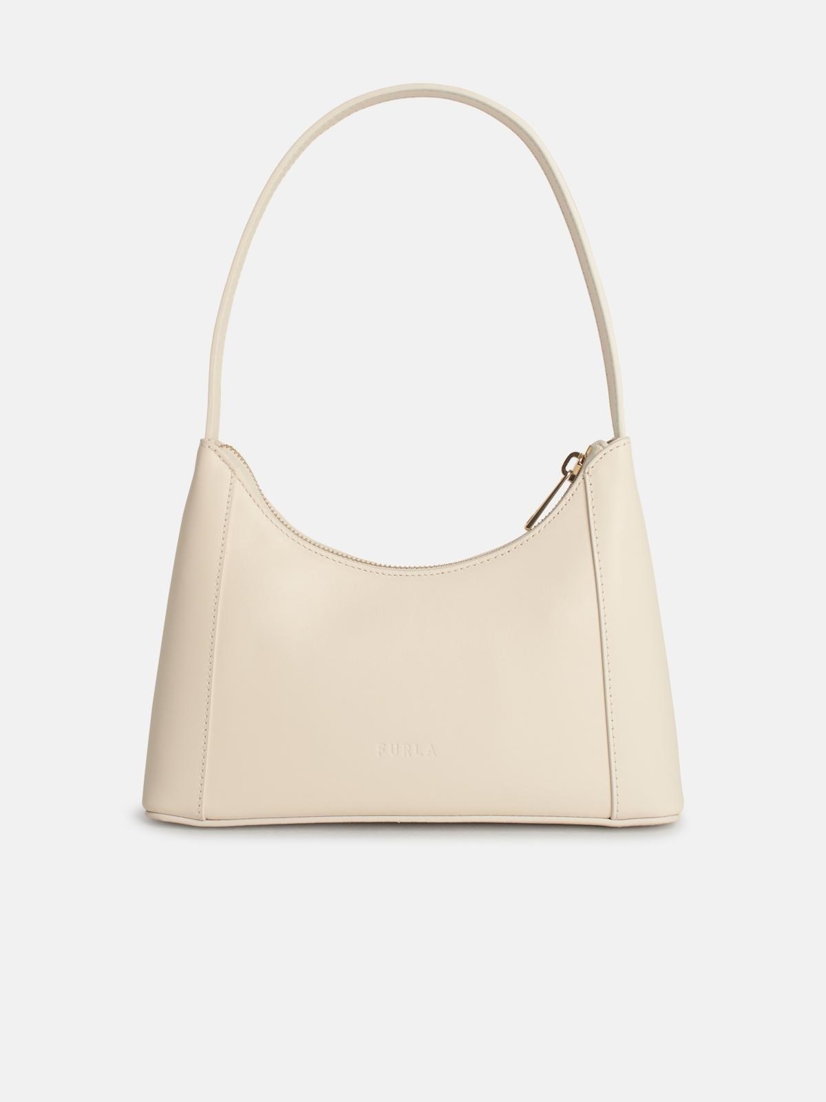 'DIAMANTE' CREAM LEATHER MINI BAG - 3