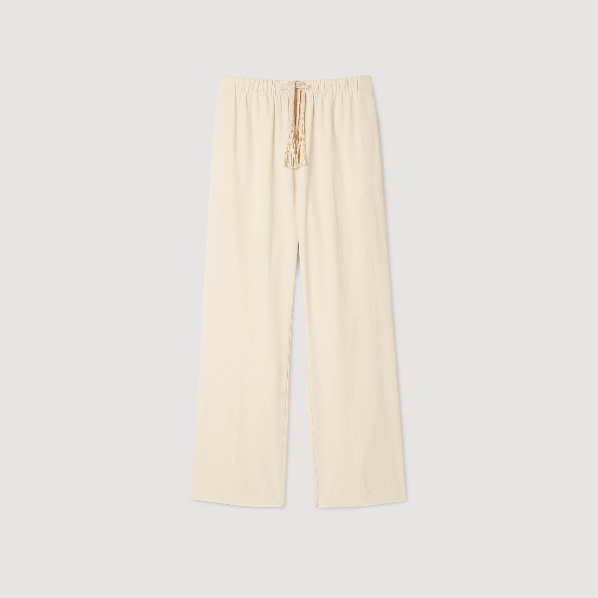 WIDE-LEG ELASTICATED COTTON TROUSERS - 6