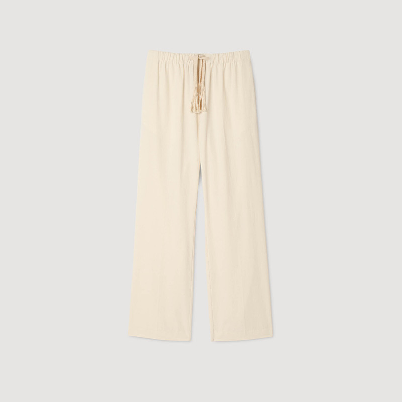 WIDE-LEG ELASTICATED COTTON TROUSERS 1