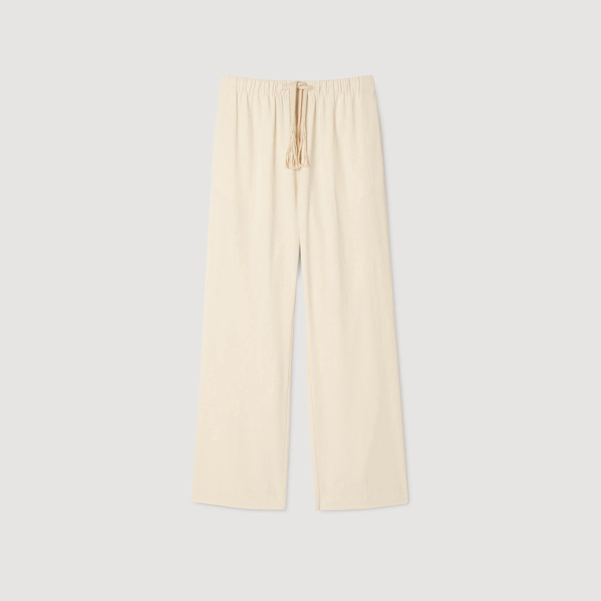 WIDE-LEG ELASTICATED COTTON TROUSERS - 1