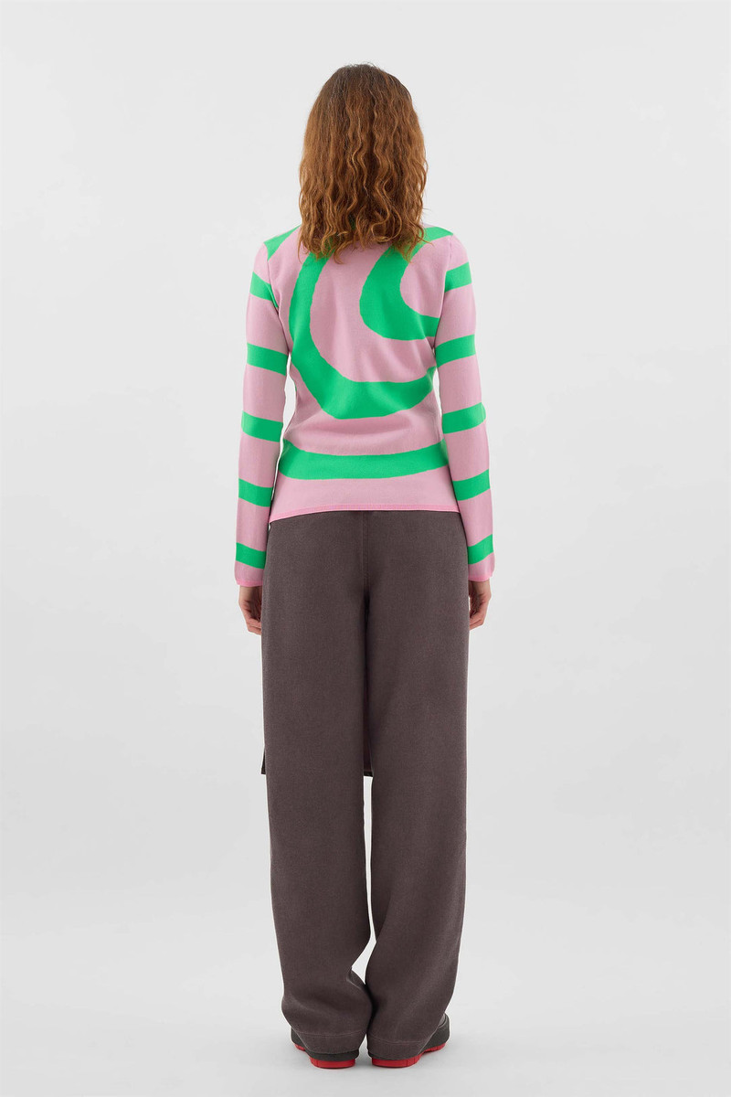 FITTED TOP W ZIP SPIRAL / pink & electric green 5