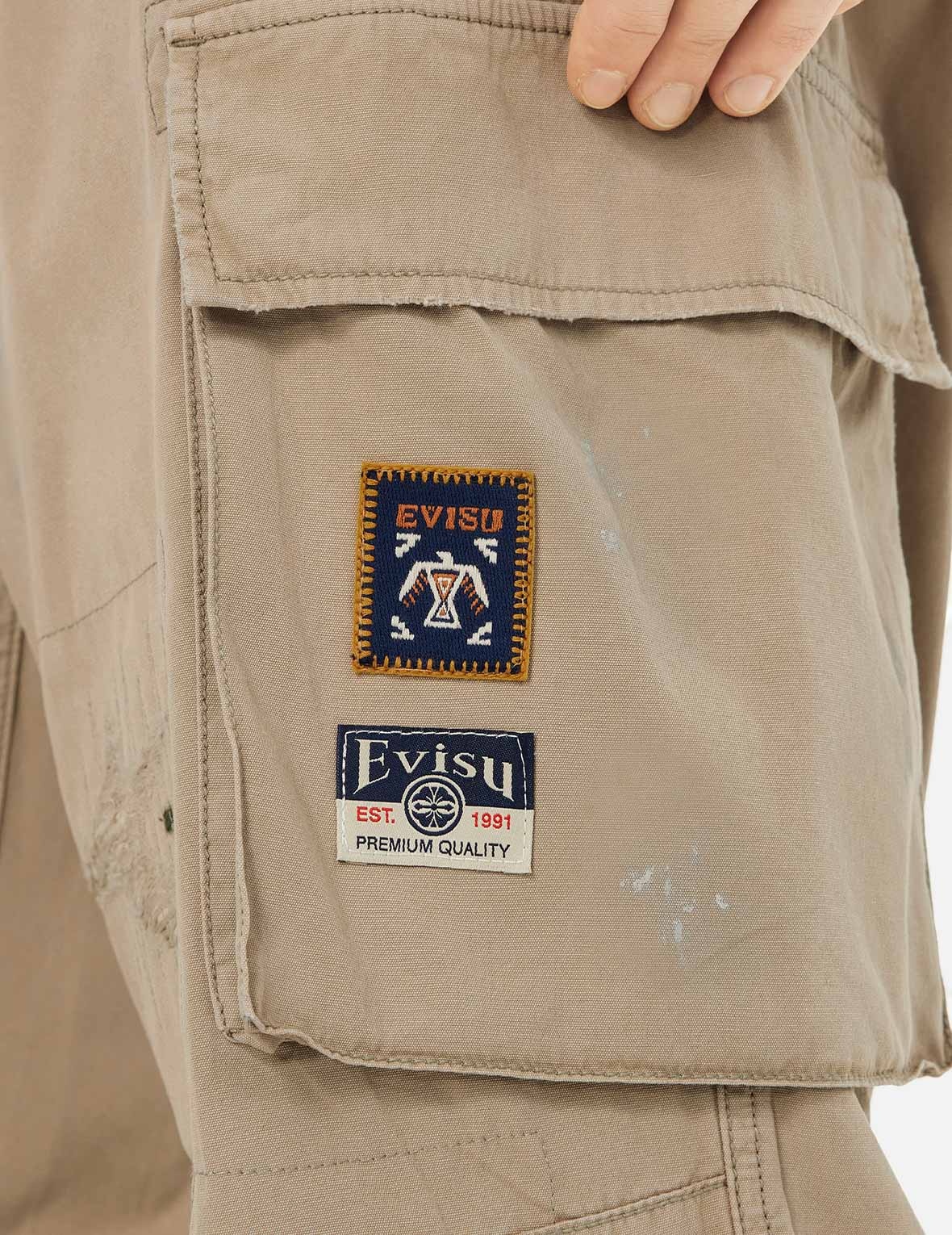Totem Seagull Embroidery Straight Fit Cargo Pants - 13
