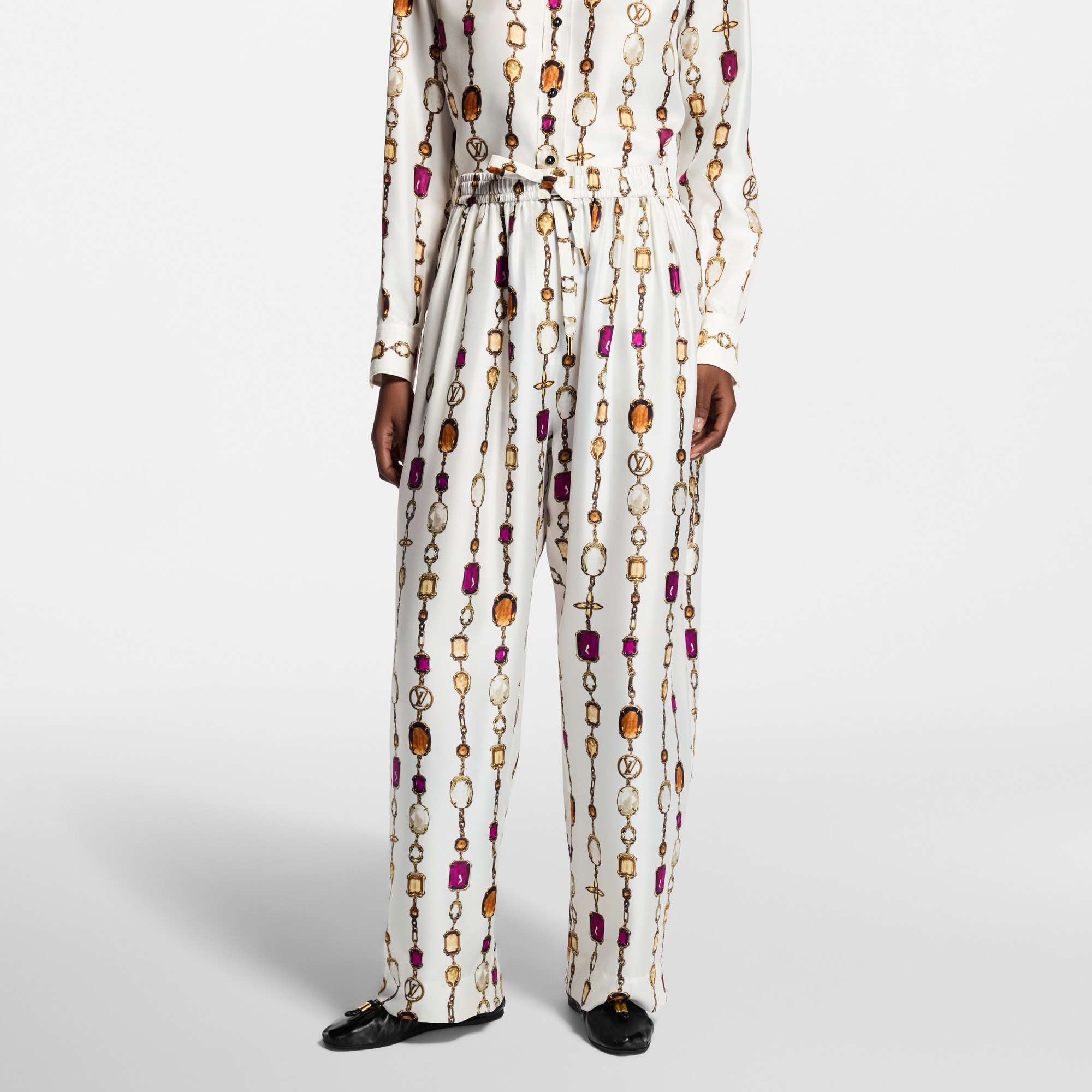 Necklace Print Pajama Pants - 4