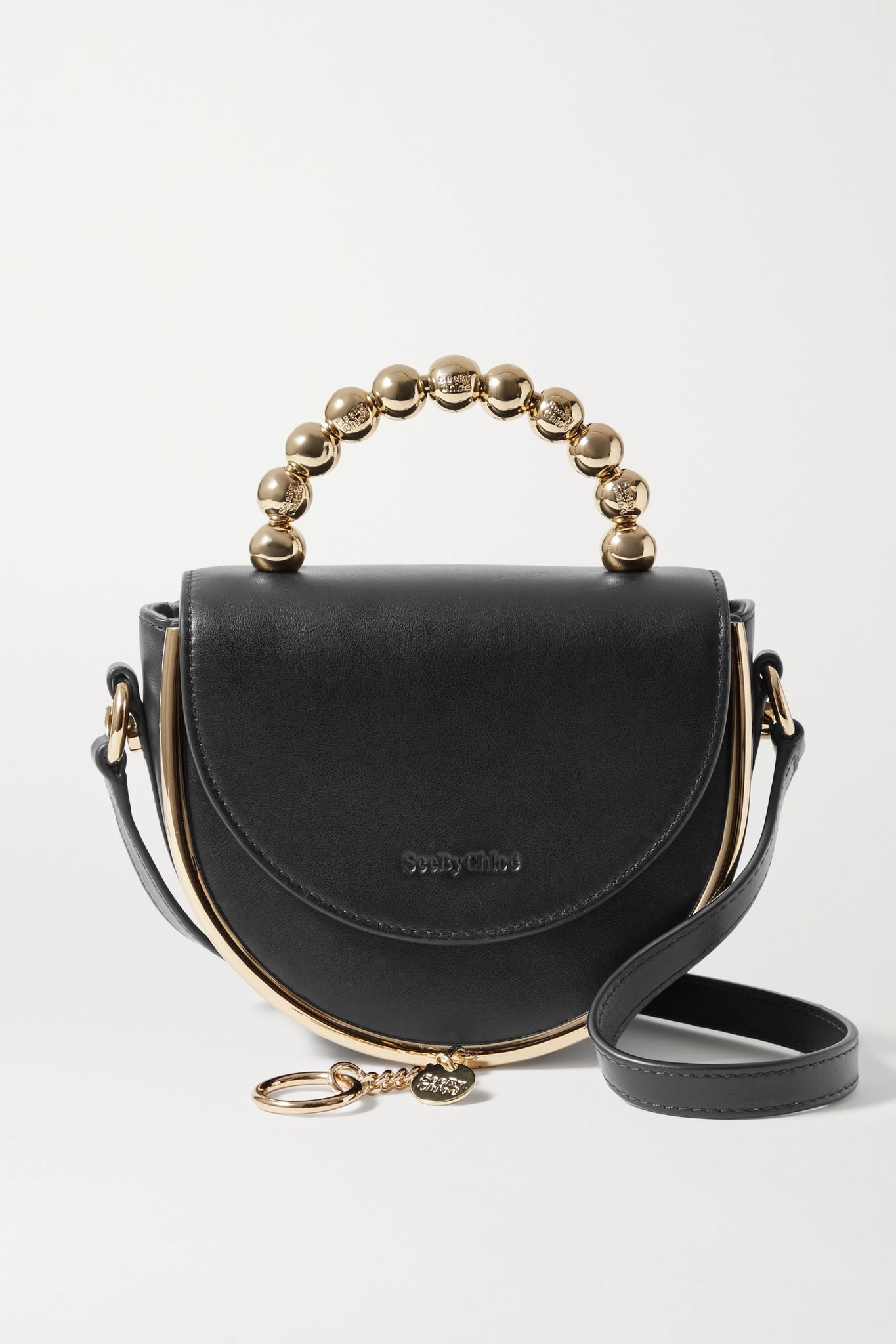 Mara Evening embellished leather shoulder bag - 1