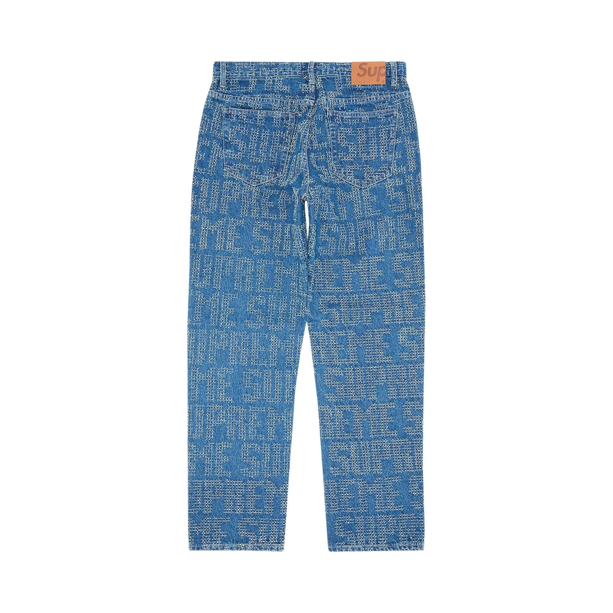 Supreme Needle Punch Regular Jean 'Washed Blue' - 2