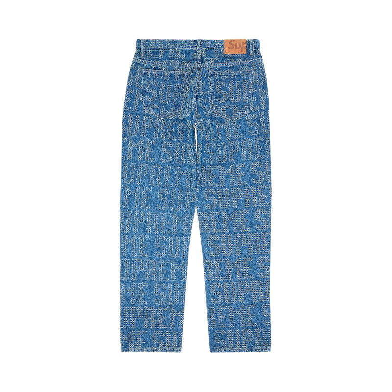 Supreme Supreme Needle Punch Regular Jean 'Washed Blue' outlook