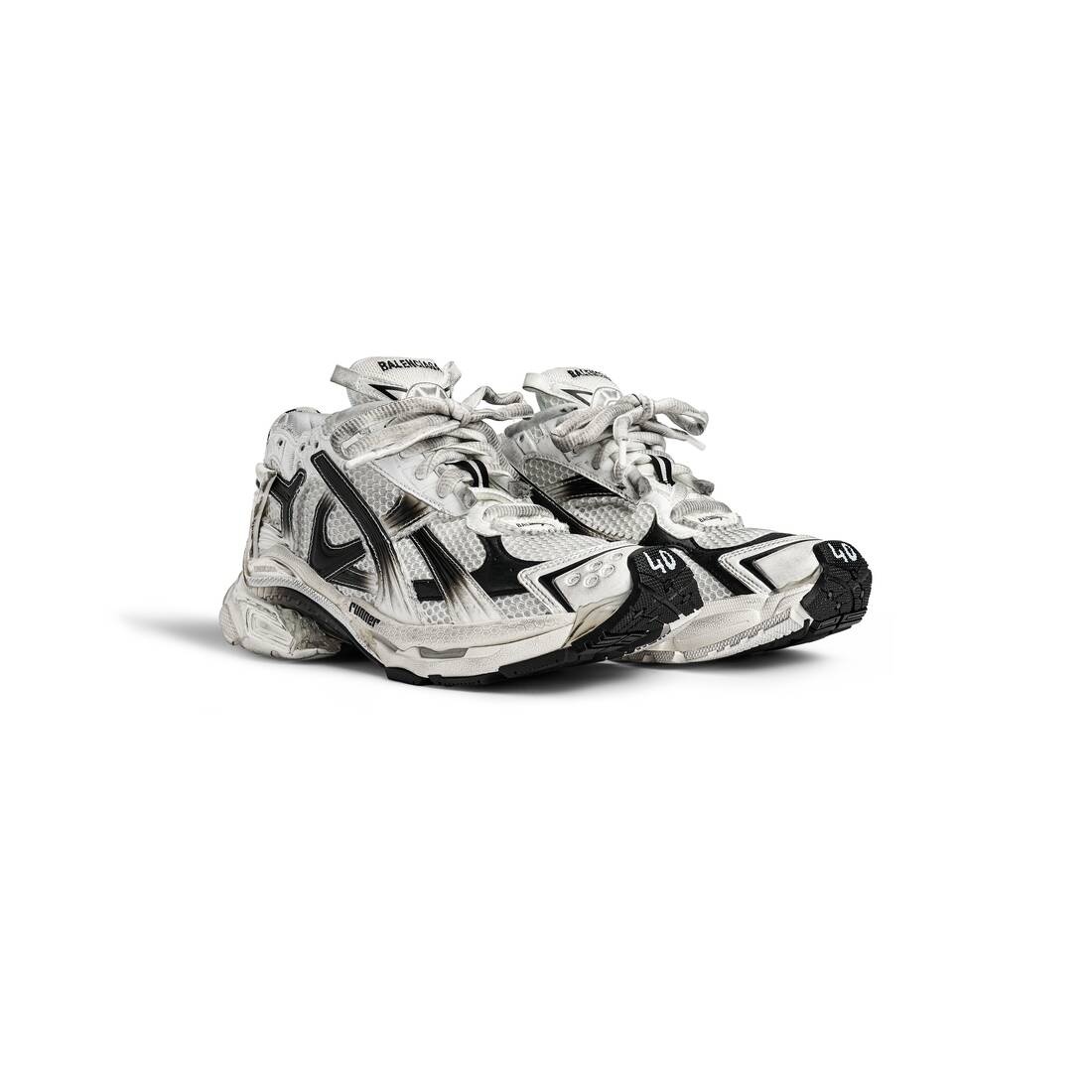 Men's Runner Gradient Sneaker  in White/black - 2