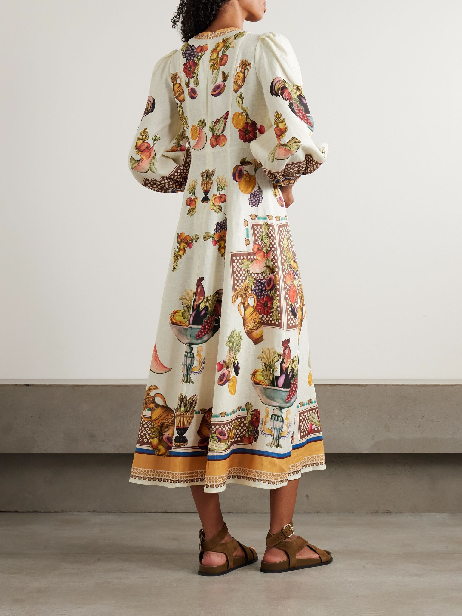 Mercado printed linen midi dress Multi - 3