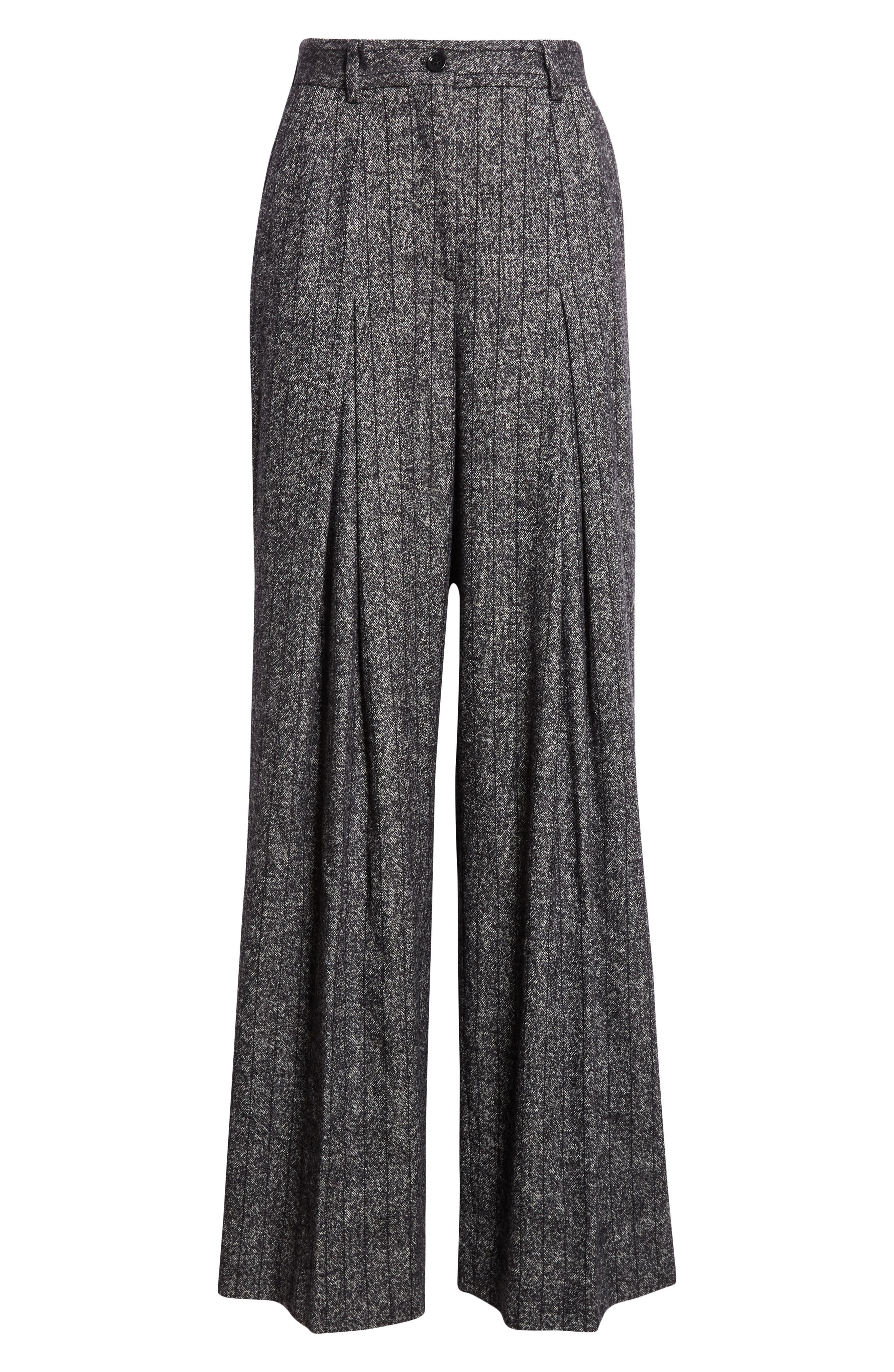Dolce&Gabbana Pleated Stripe Virgin Wool Blend Pants in S8051 Rigato at Nordstrom - 6
