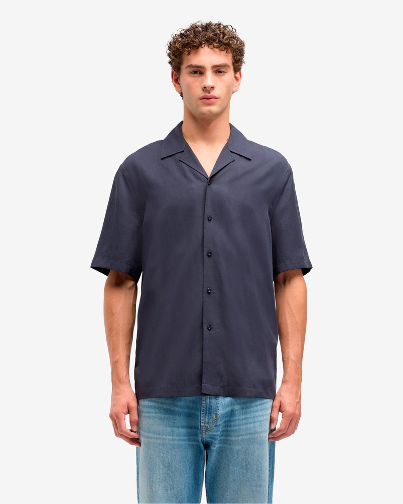 7 For All Mankind Lyocell Camp Shirt in Navy outlook